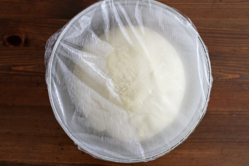 english muffin dough in a bowl