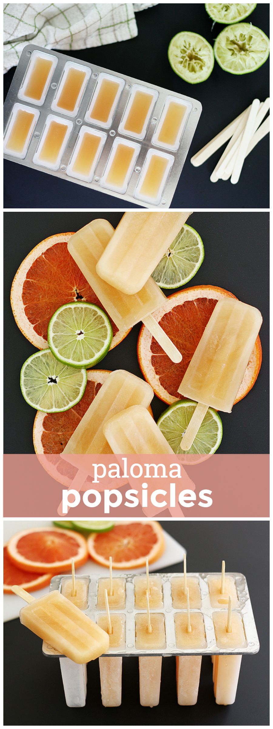 Paloma Popsicles -- The grapefruit soda-based tequila cocktail in popsicle form. YUM. girlversusdough.com @girlversusdough