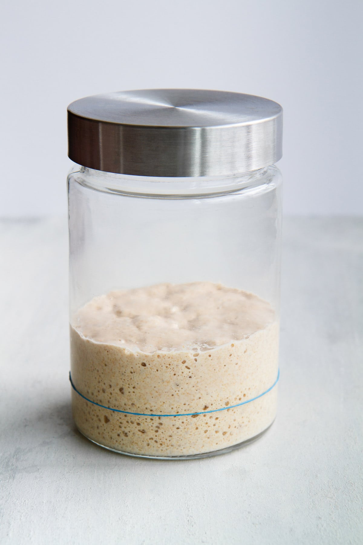 sourdough starter in a jar