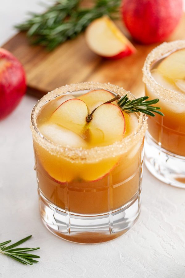 harvest apple ginger smash in a glass on a surface