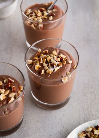 cups of Nutella pudding on a surface