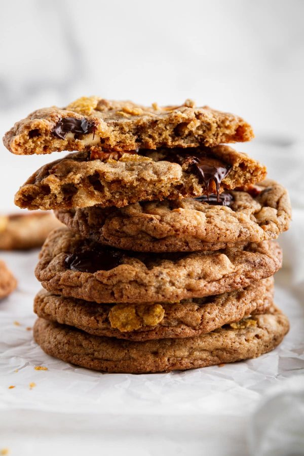 stacked everything cookies on a surface