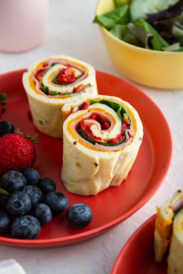 omelet roll-ups on a plate