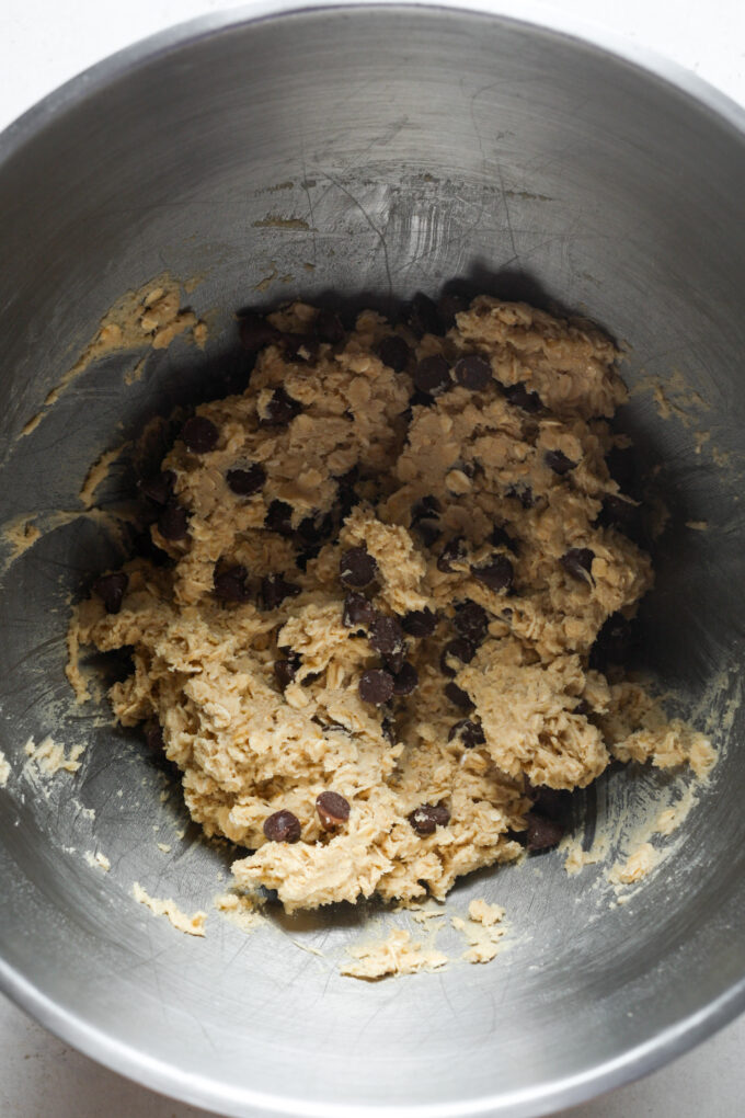 Chocolate chip oatmeal cookie dough.